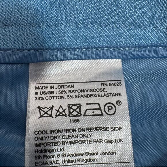 Banana Republic Lace Up Ankle Sloan Crop Pants Sky Blue 8 Long - Picture 11 of 15